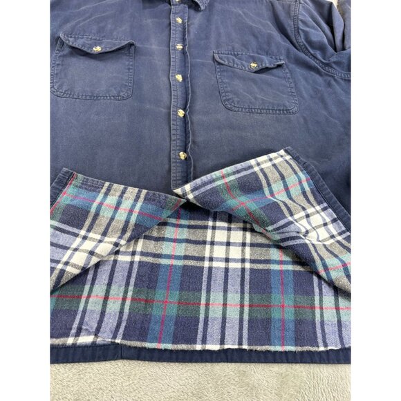 Vtg Coleman Flannel-Lined Denim Shirt Jacket Shacket Casual Outerwear Chore Barn - Picture 6 of 10